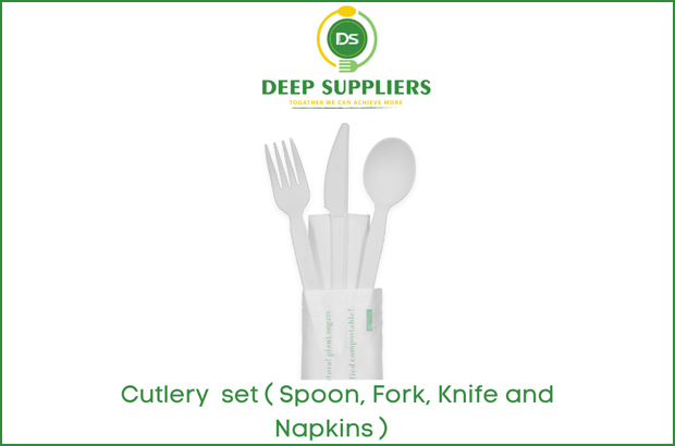Supplier of Biodegradable Cutlery Set (Napkink, Spoon, Fork, Knife) in Michigan