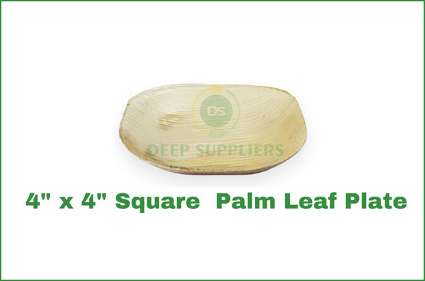 Supplier of Palm Leaf 4 inch Square Plate in Michigan