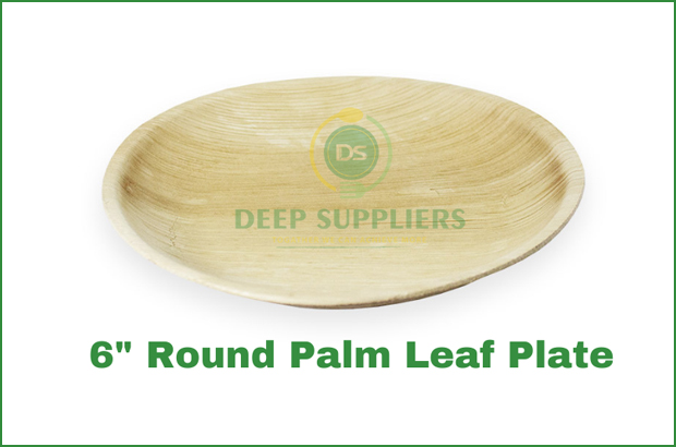 Supplier of Palm Leaf 6 inch Round Plate in Michigan