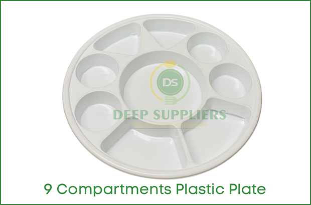 Supplier of 12.5 inch Plastic Round Plate 9 Compartment in Michigan