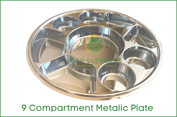 Supplier of 12.5 inch Silver Round Plate 9 Compartment in Michigan