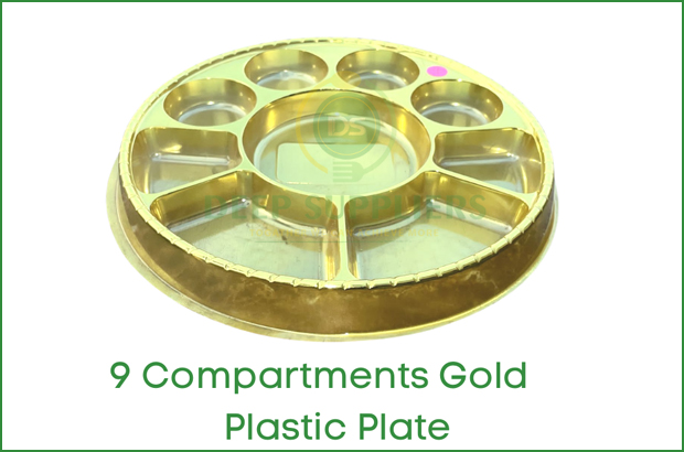Supplier of 12.5 inch Gold Round Plate 9 Compartment in Michigan
